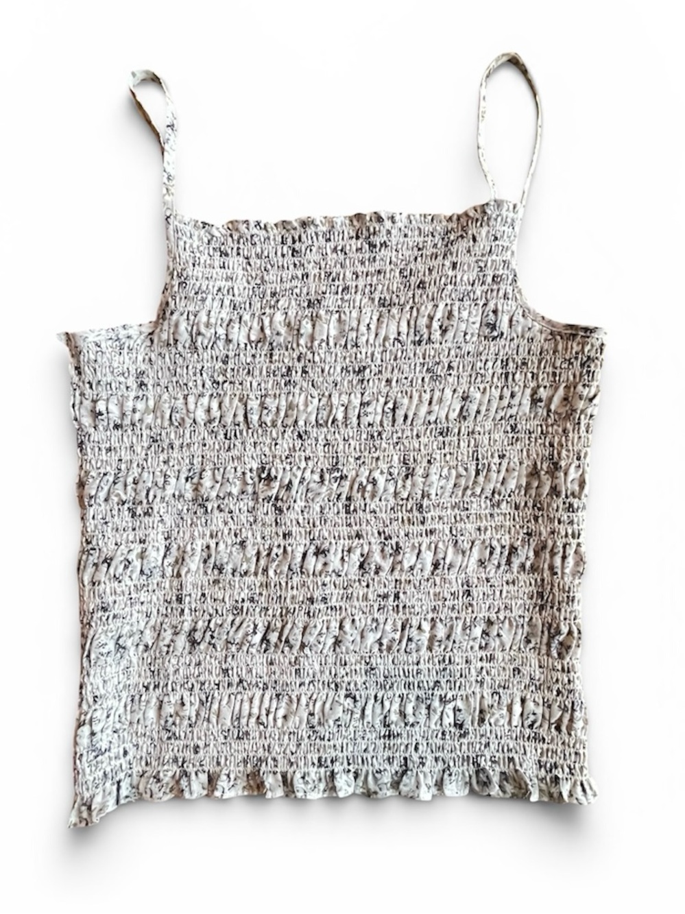 Smocked Spaghetti Strap Floral Tank Top